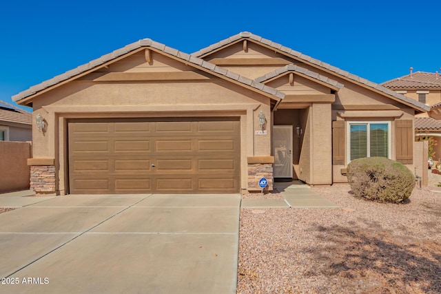 view of front of house with a garage