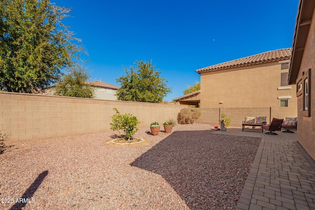 view of yard with a patio area