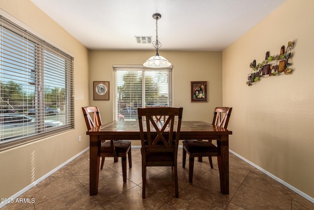 view of tiled dining area