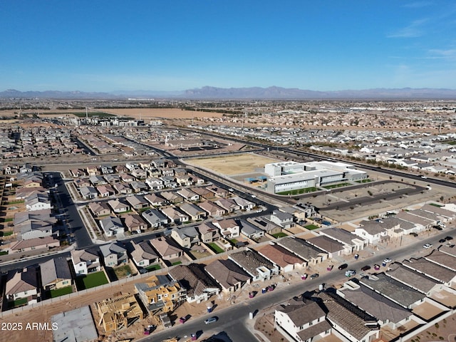 aerial view with a residential view and a mountain view