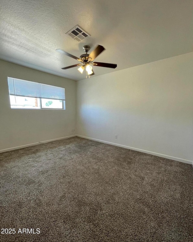 1532 W 6th St, Tempe, AZ 85281 - empty room featuring ceiling fan, baseboards, carpet floors, and a textured ceiling