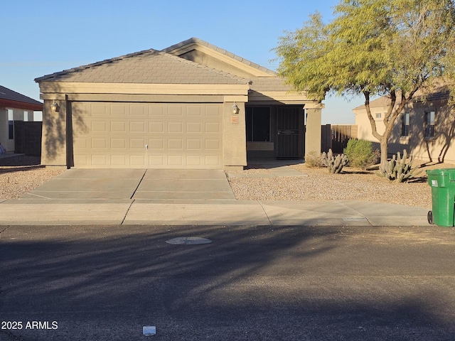 view of front facade with a garage