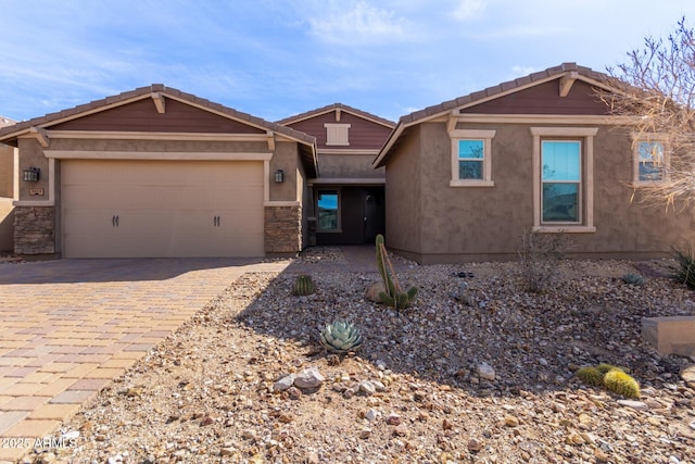 view of front of home with a garage