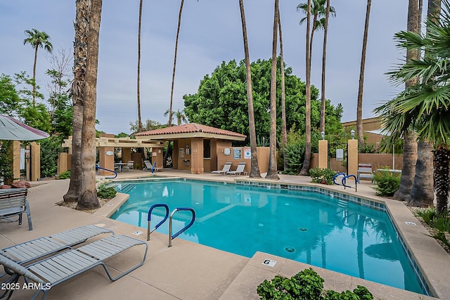 view of pool with a patio