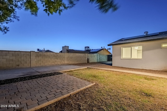 view of yard with a patio area