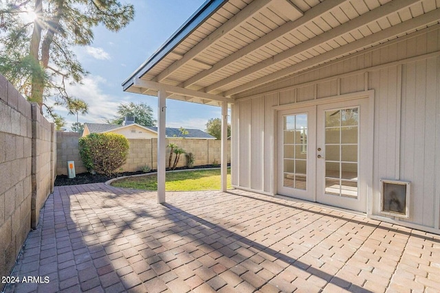 view of patio with french doors