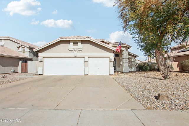 view of front of house with a garage