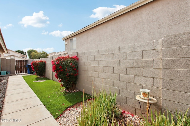 view of home's exterior with a yard