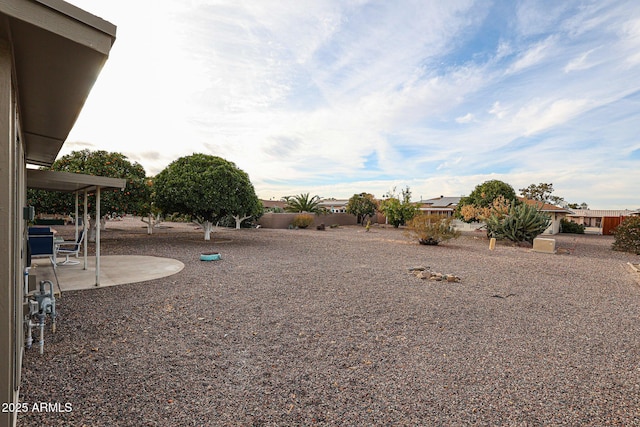 view of yard featuring a patio