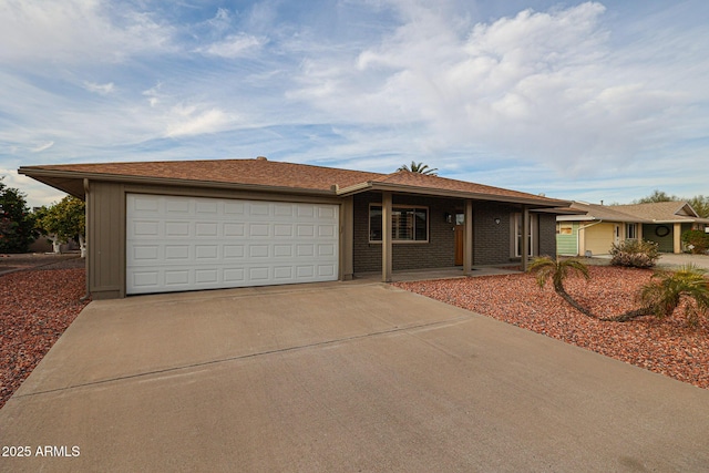 ranch-style home with a garage