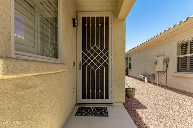 view of doorway to property