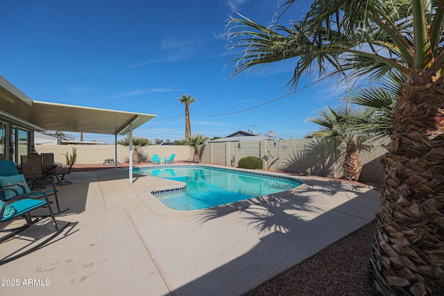 view of swimming pool featuring a patio