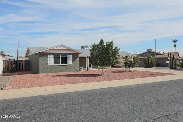 view of single story home