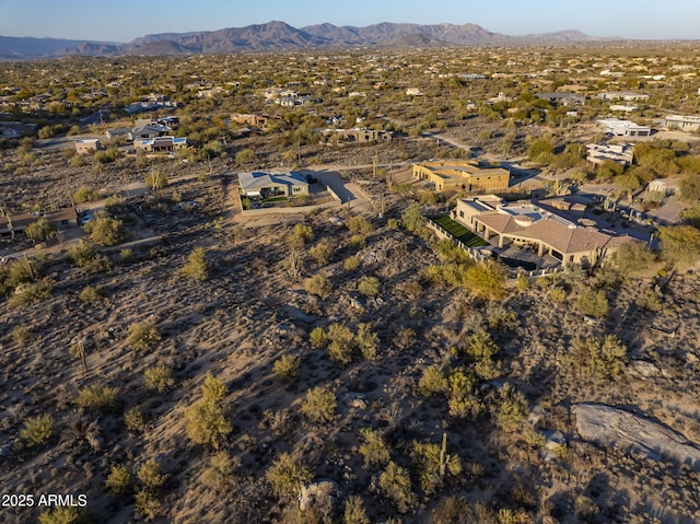 aerial view with a mountain view