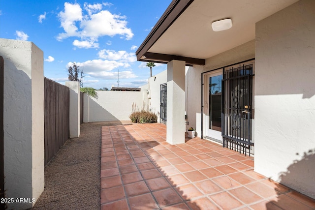 view of patio with a fenced backyard