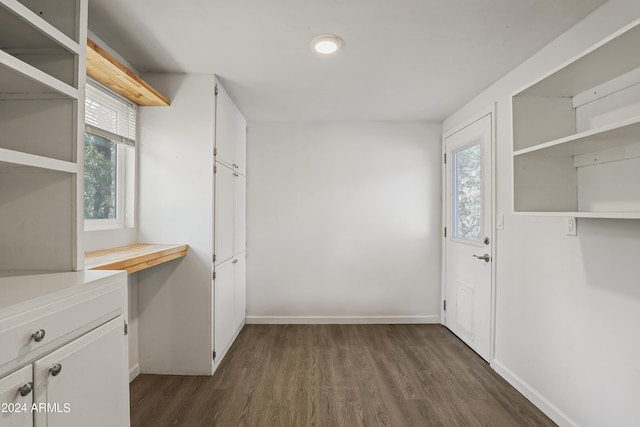 spacious closet featuring dark wood-type flooring