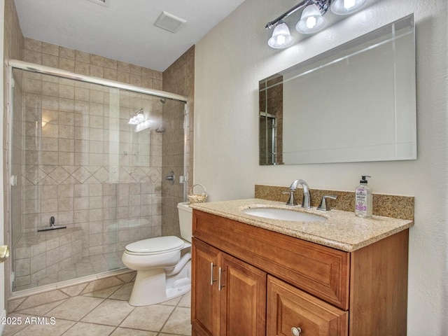 19506 N 73rd Ave, Glendale, AZ 85308 - full bathroom featuring toilet, vanity, tile patterned floors, and a shower stall