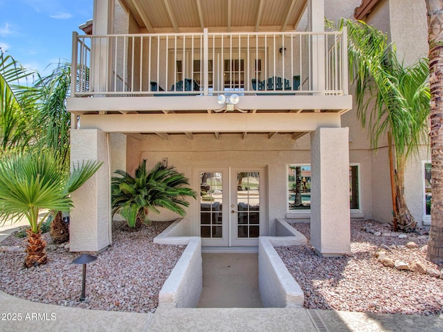 19506 N 73rd Ave, Glendale, AZ 85308 - property entrance with a balcony, french doors, and stucco siding