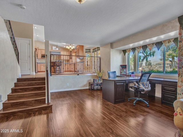 19506 N 73rd Ave, Glendale, AZ 85308 - office featuring a chandelier, a textured ceiling, wood finished floors, and plenty of natural light