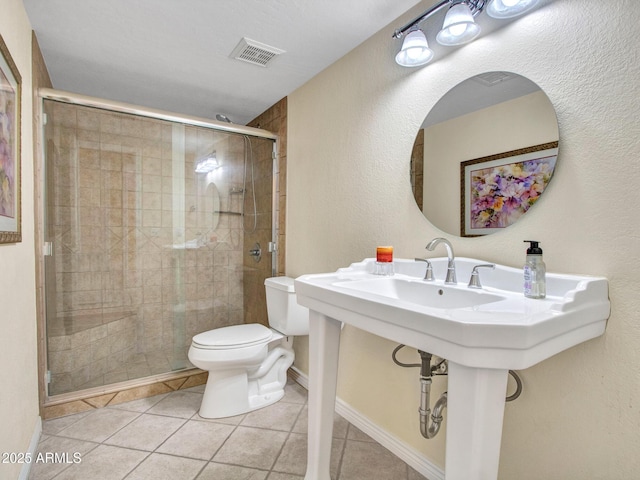 19506 N 73rd Ave, Glendale, AZ 85308 - full bathroom featuring toilet, tile patterned floors, a stall shower, and baseboards
