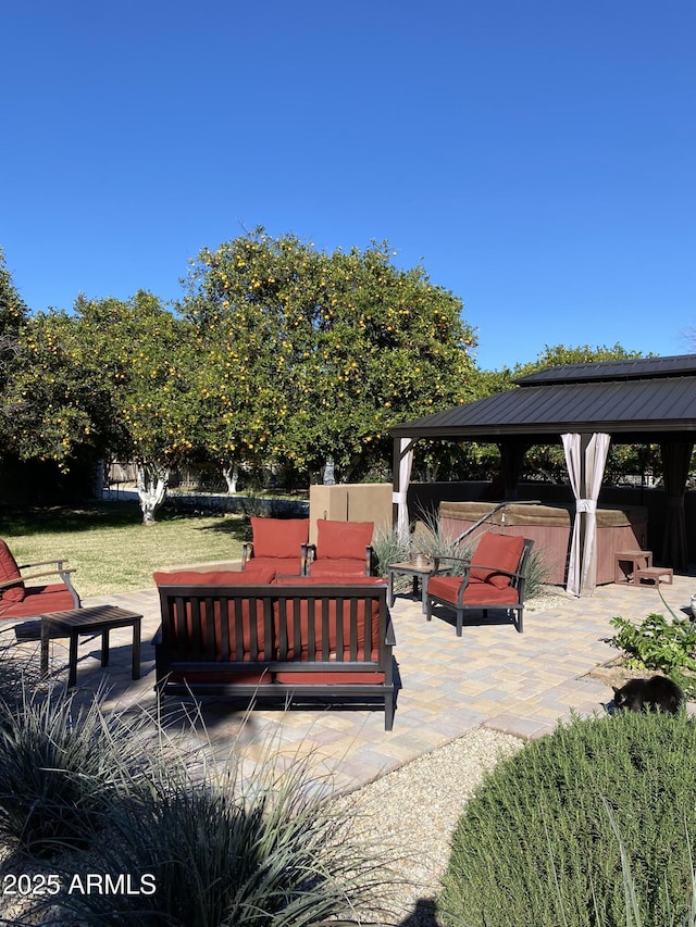 18132 E Vencino St, Gilbert, AZ 85298 - view of patio with a gazebo and an outdoor living space