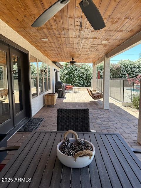 18132 E Vencino St, Gilbert, AZ 85298 - deck with a ceiling fan and a patio