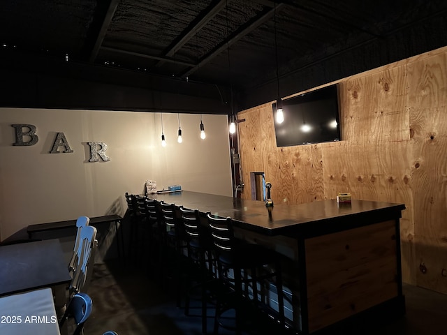 18132 E Vencino St, Gilbert, AZ 85298 - indoor dry bar featuring concrete floors