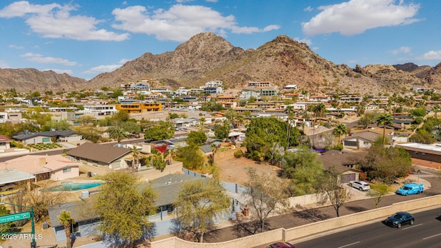 aerial view with a residential view and a mountain view