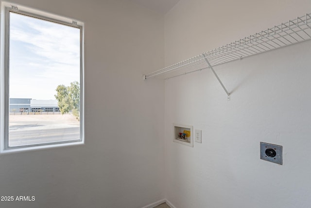 laundry area featuring electric dryer hookup and hookup for a washing machine