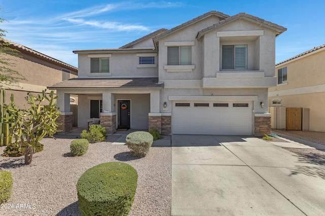 view of front facade with a garage