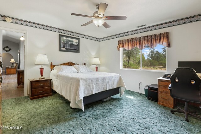 111 S Forest Park Dr, Payson, AZ 85541 - bedroom with visible vents and a ceiling fan