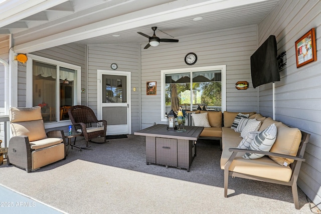 111 S Forest Park Dr, Payson, AZ 85541 - view of patio / terrace featuring an outdoor living space and ceiling fan