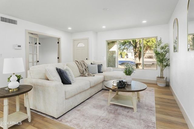 living room featuring hardwood / wood-style flooring