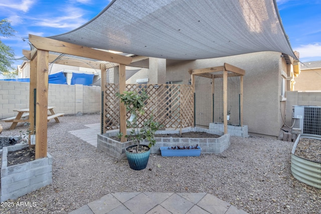 view of patio featuring central AC