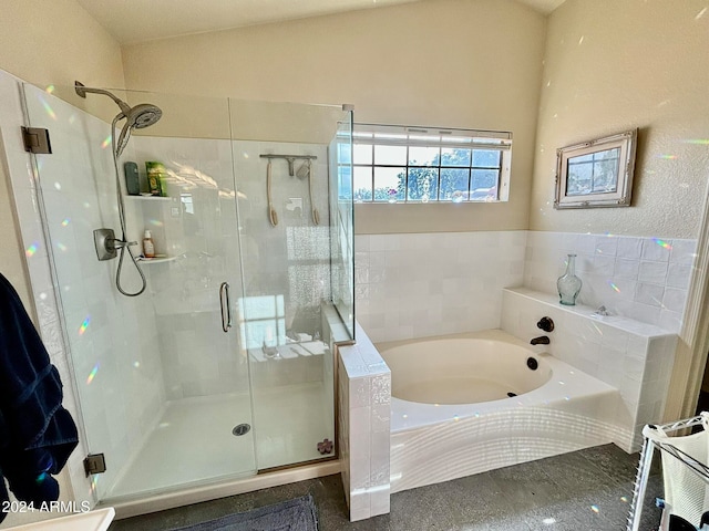 bathroom with separate shower and tub