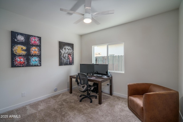 2345 N 28th Pl, Phoenix, AZ 85008 - office featuring carpet flooring, baseboards, and ceiling fan