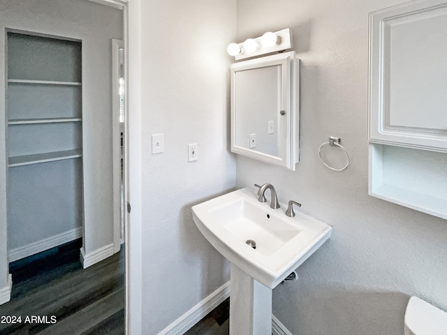 bathroom featuring wood-type flooring