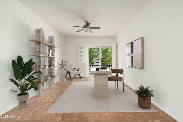 330 W Maryland Ave Unit 207, Phoenix, AZ 85013 - tiled office space featuring a ceiling fan and baseboards