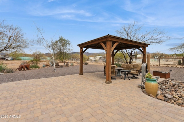 view of patio with a gazebo