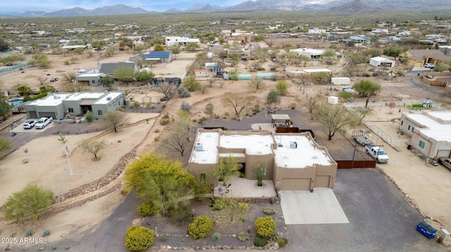 aerial view with a mountain view