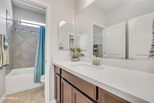 4229 W Magdalena Ln, Laveen, AZ 85339 - bathroom featuring vanity, toilet, and shower / bath combination with curtain