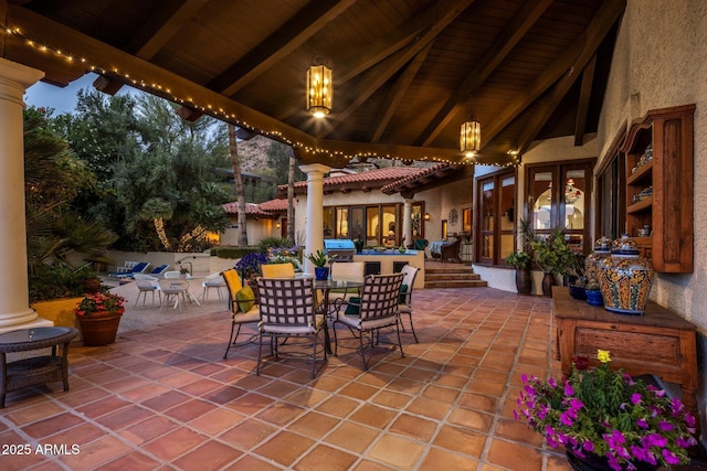 view of patio featuring outdoor dining area