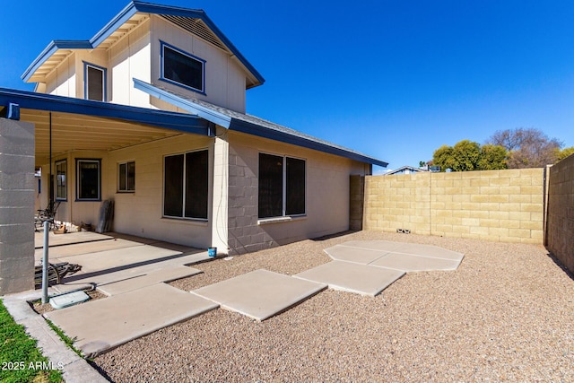 rear view of house featuring a patio area