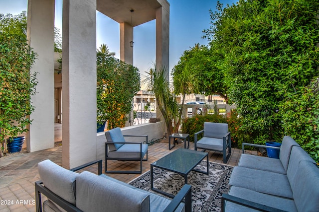 view of patio featuring outdoor lounge area