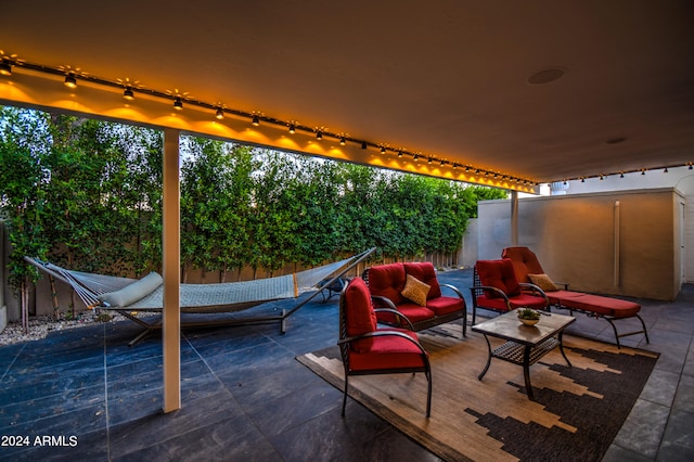 view of patio with an outdoor living space