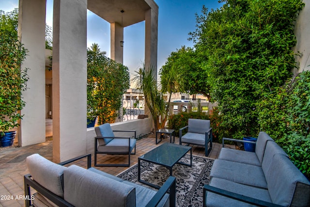 view of patio / terrace featuring an outdoor living space