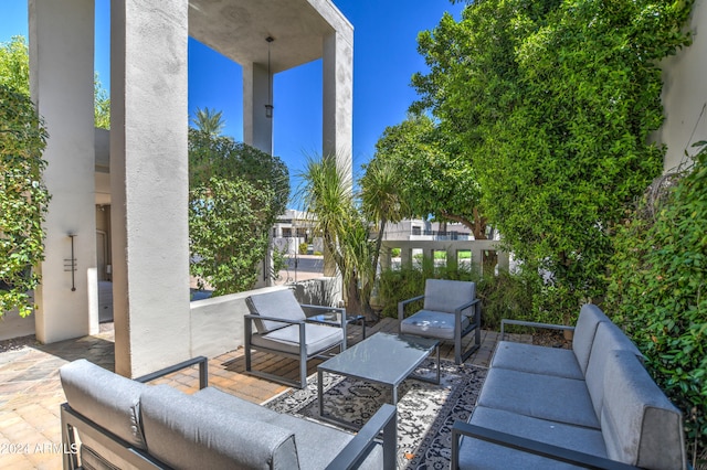 view of patio / terrace featuring an outdoor hangout area