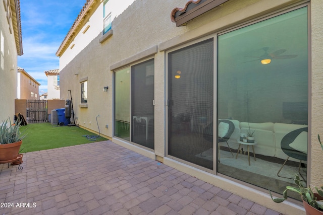 view of patio featuring central AC unit