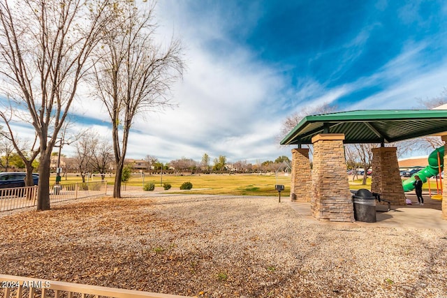 view of yard featuring a gazebo