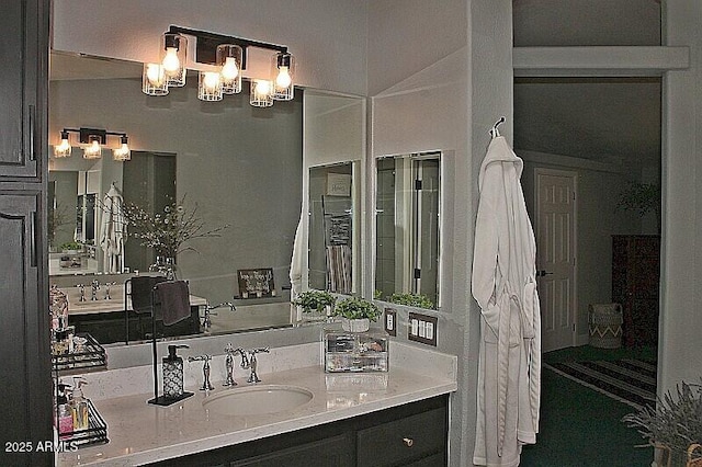 1181 S Cherokee Dr, Show Low, AZ 85901 - bathroom featuring vanity and a chandelier